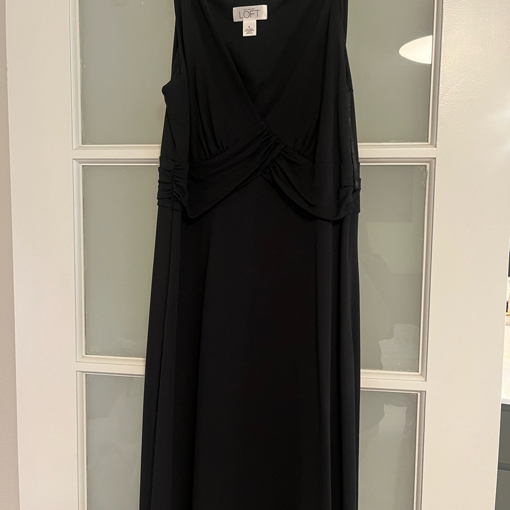 LOFT Black Sleeveless Dress with Knot Detail